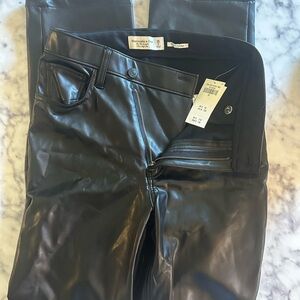 Black Faux Leather Pants